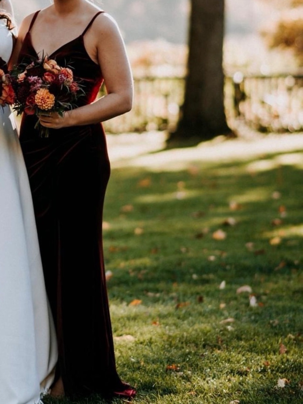 Revelry Burgundy Velvet Spaghetti-Strap Evening Dress